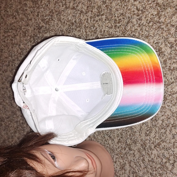 Minnesota Lynx Pride Hat Cap WNBA White Rainbow Brim Adjustable Strapback - Picture 7 of 8
